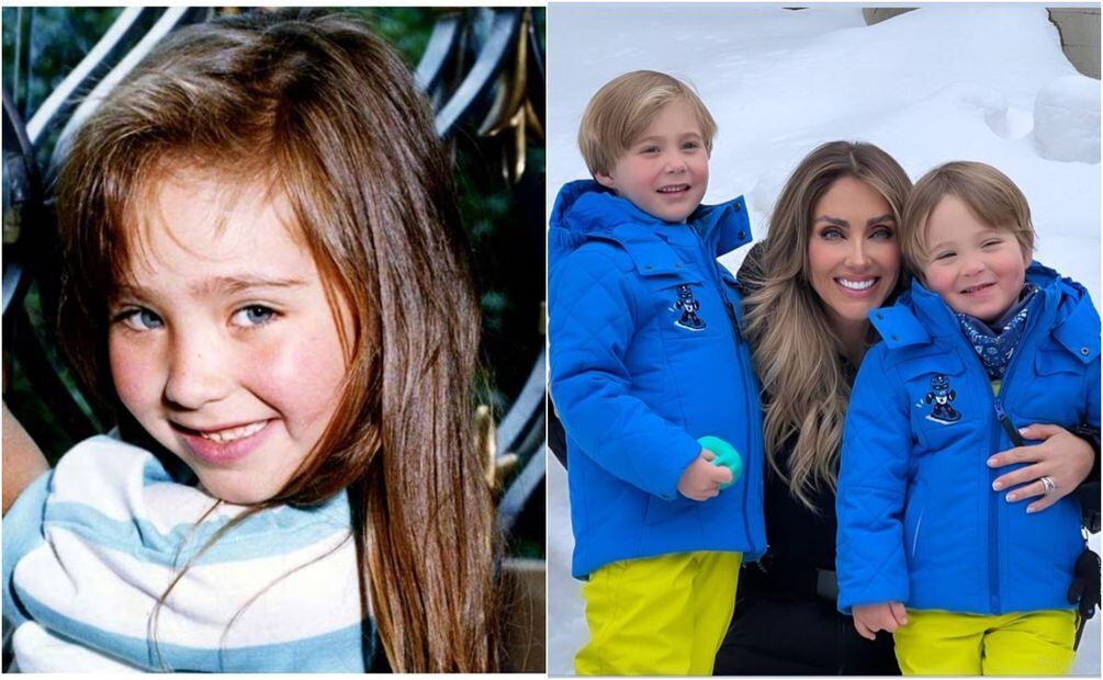 Otra imagen de Anahí de niña y una en la actualidad con sus dos hijos / Archivo El Universal y @anahi