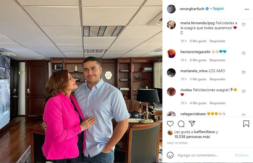 Omar García Harfuch presume foto con su mamá María Sorté