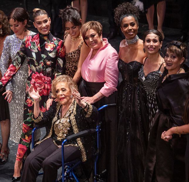 La familia de Silvia Pinal en su homenaje por 7 décadas de trayectoria celebrado en Bellas Artes / AP