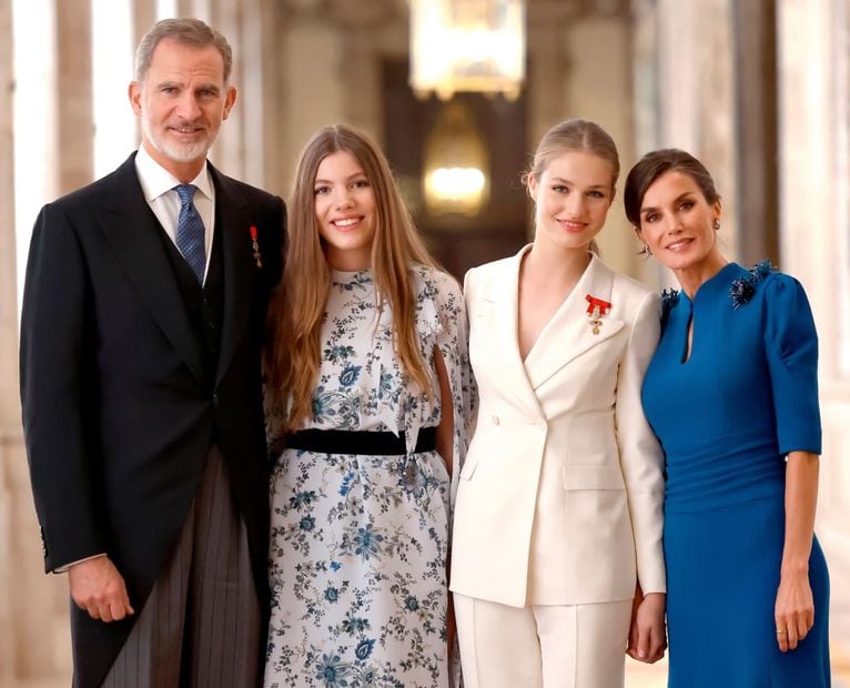 La tarjeta navideña del rey Felipe VI, la reina Letizia, la princesa Leonor y la infanta Sofía / Foto: Cortesía Casa Real
