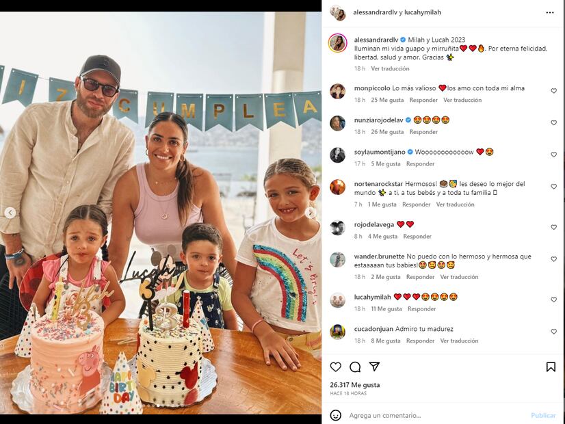 Alessandra Rojo de la Vega y Emmanuel Grey celebran el cumpleaños de sus mellizos