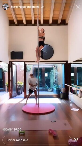 Carolina Kabande, esposa de Jorge Hank Rhon, se ejercita con pole dance