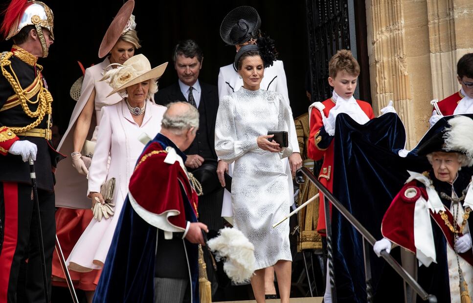 Kate Middleton con las reinas Máxima de Holanda y Letizia de España en la Orden de la Jarretera