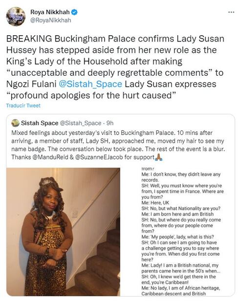 La madrina del príncipe William renuncia tras comentarios 'inaceptables' en el palacio de Buckingham