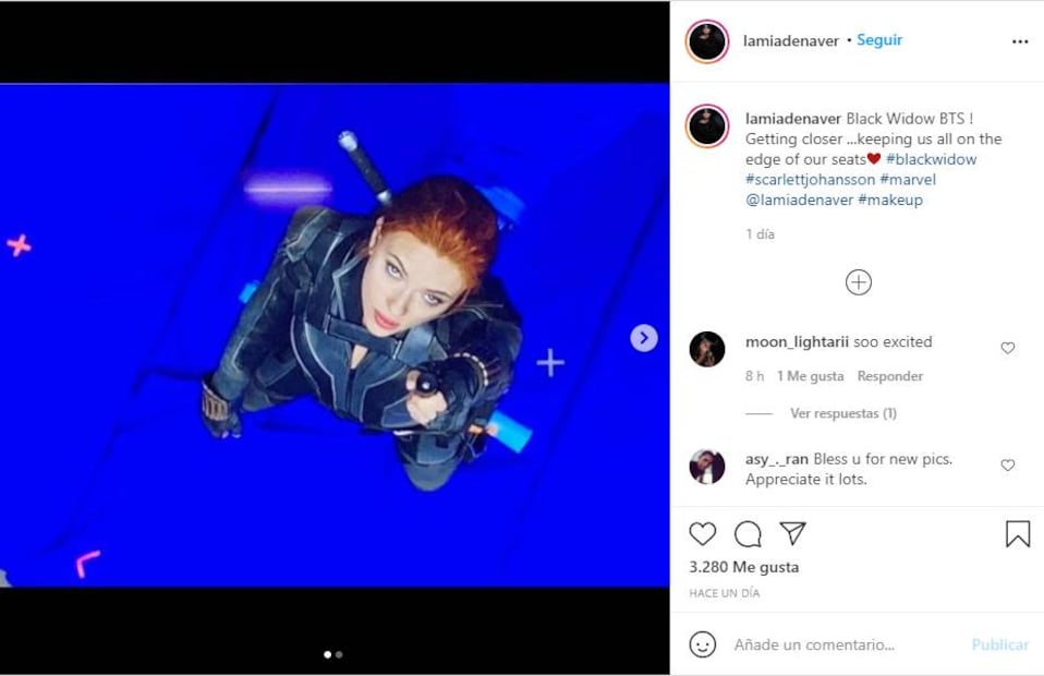 Scarlett Johansson enloquece a sus fans con foto como Black Widow