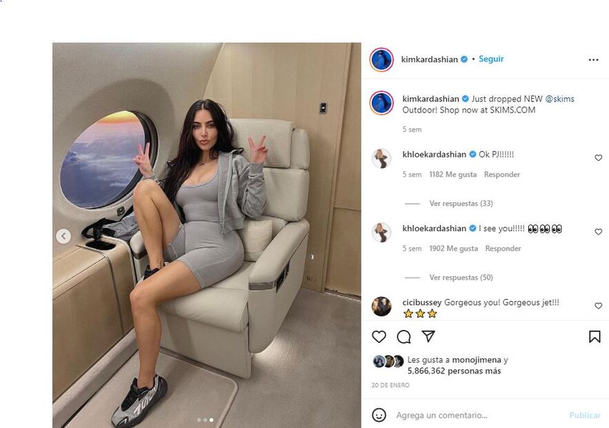 Kim Kardashian estrenó un jet privado valuado en 150 millones de dólares: el Kim Air