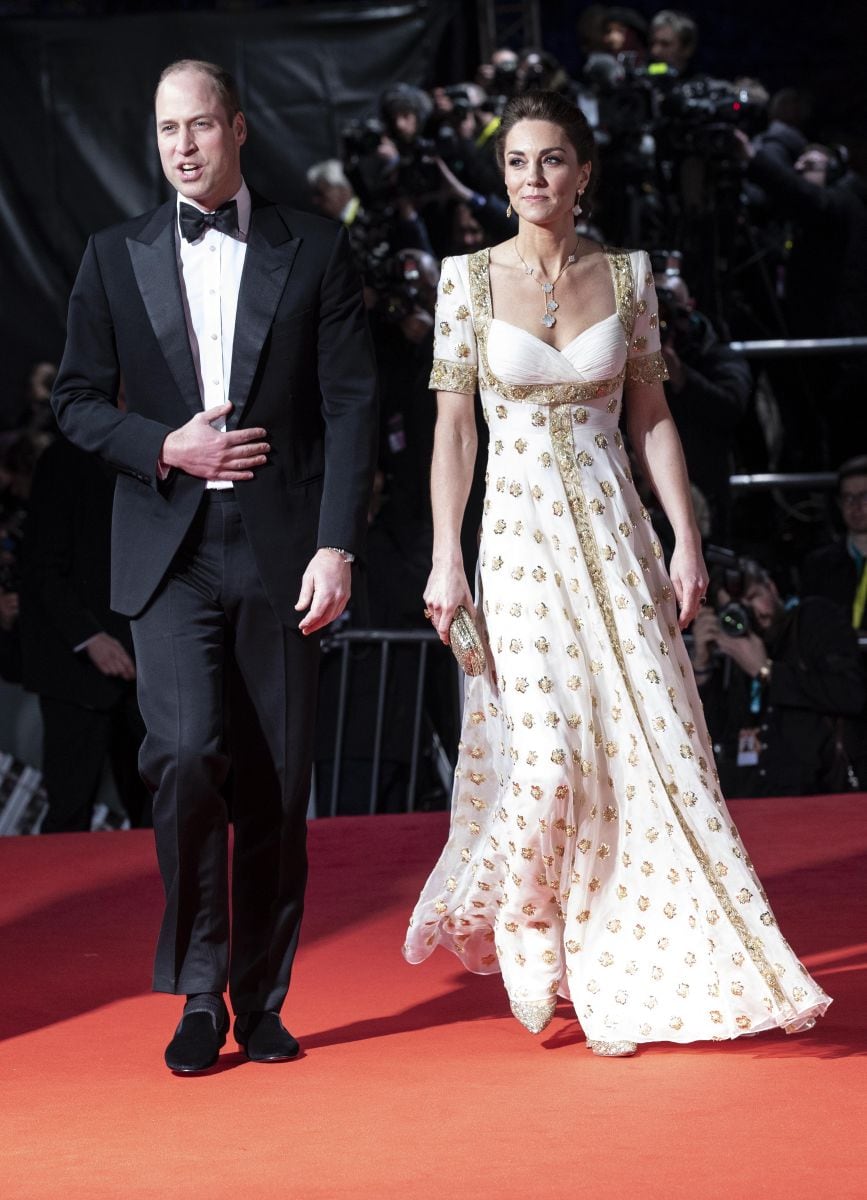 Kate Middleton y el príncipe William en la alfombra roja de los Bafta 2020