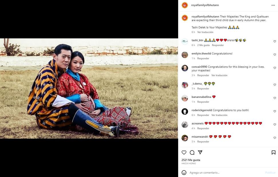 El rey de Bután, Jigme Khesar Namgyel Wangchuck, y Jetsun Pema / Instagram