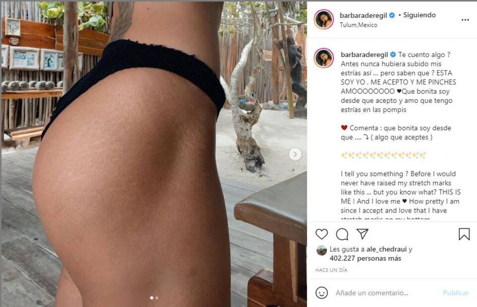 Bárbara de Regil enseña sus estrías mientras su cuenta en Instagram sigue en descenso