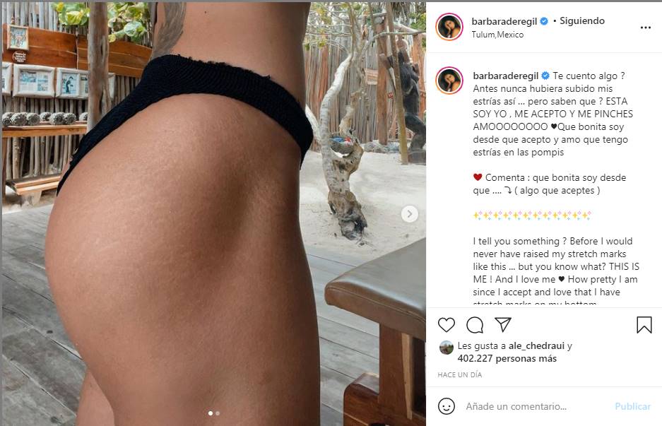 Bárbara de Regil enseña sus estrías mientras su cuenta en Instagram sigue en descenso