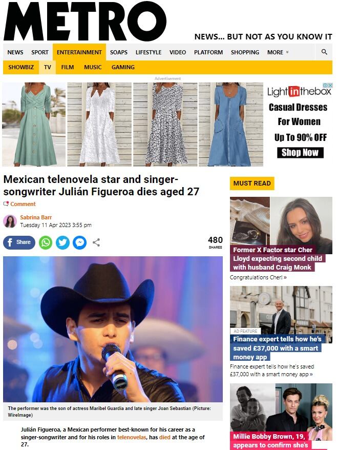 La muerte de Julián Figueroa llega a la prensa extranjera