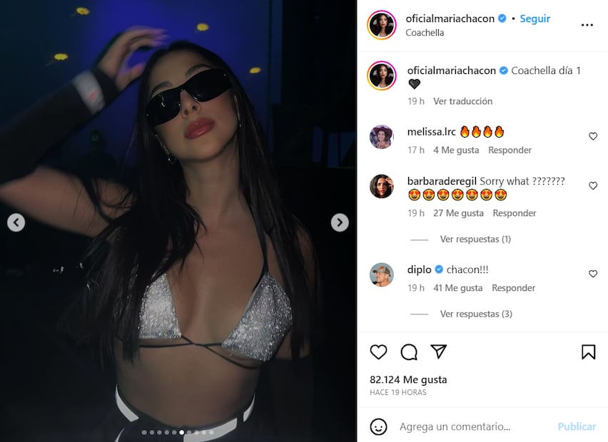 María Chacón cautiva en Coachella con un brillante y arriesgado top