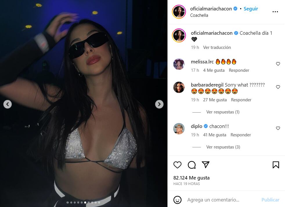 María Chacón cautiva en Coachella con un brillante y arriesgado top