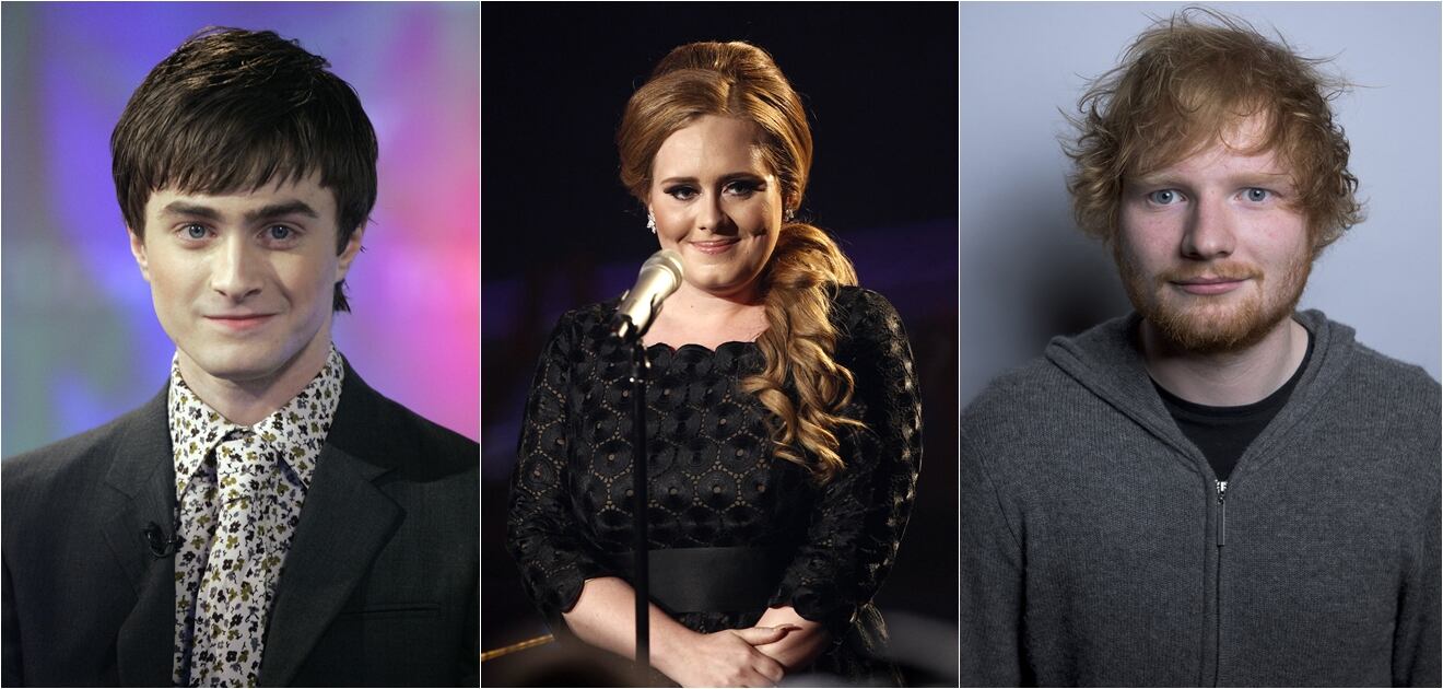 <p>Daniel Radcliffe, Adele y Ed Sheeran se encuentran en la lista. <strong>Fotos: Archivo</strong></p>