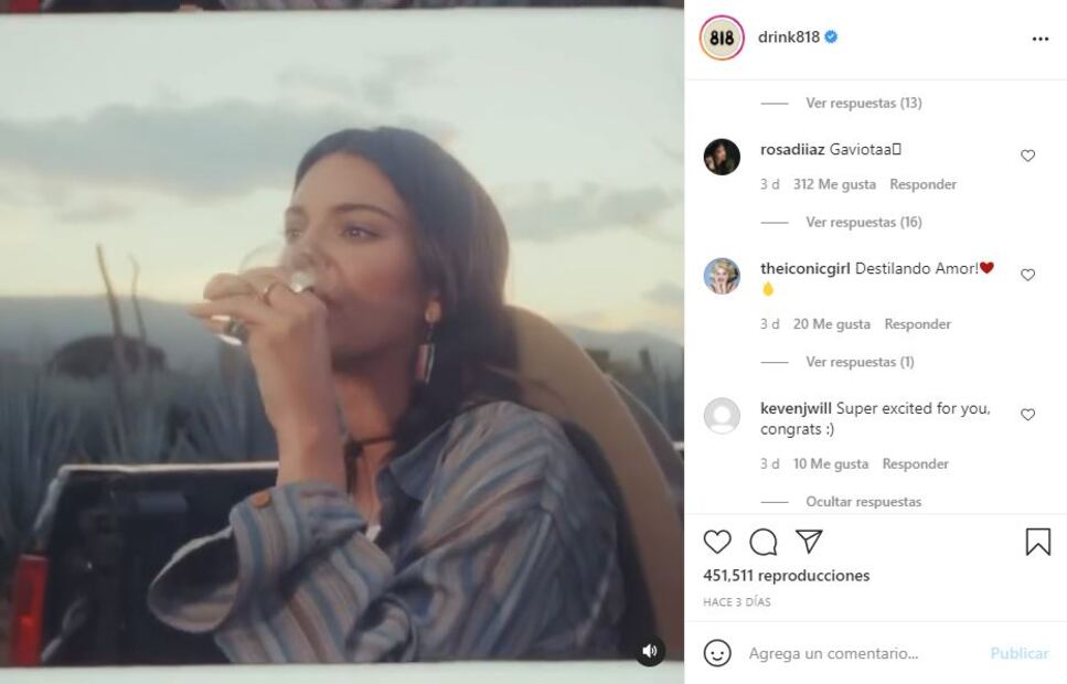 Tequila de Kendall Jenner es todo un éxito a nivel mundial