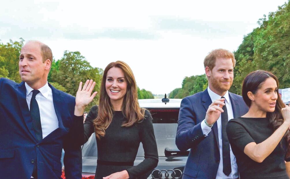 El príncipe William, Kate Middleton, Meghan Markle y el príncipe Harry / Foto: AFP