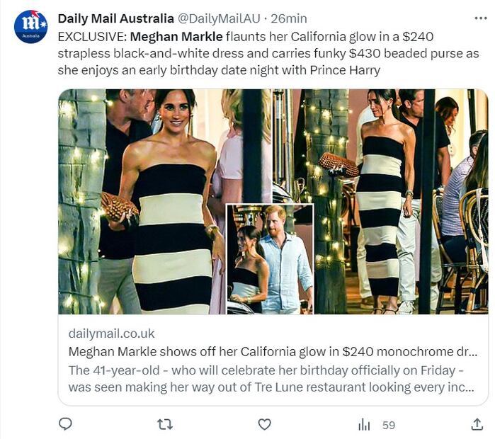 Meghan Markle y el príncipe Harry se dejarion ver en medio de rumores de estar en bancarrota / Twitter
