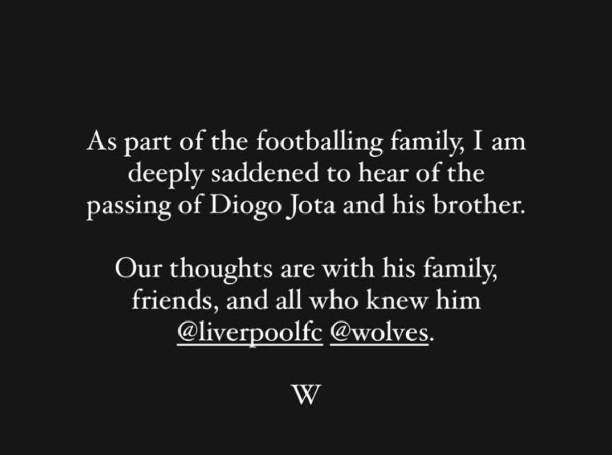 El mensaje del príncipe William tras la muerte de Diogo Jota / Foto: Captura Instagram @princeandprincessofwales