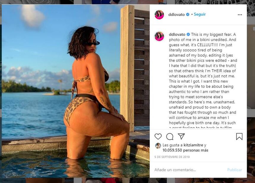 "Nunca tuve senos hasta que comencé a comer lo que quería", Demi Lovato