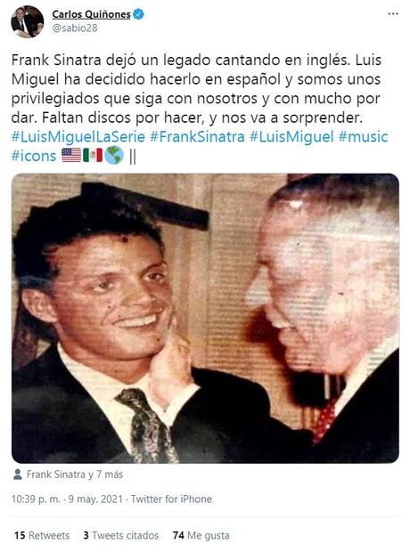 Frank Sinatra envió conmovedora carta a Luis Miguel en 1996