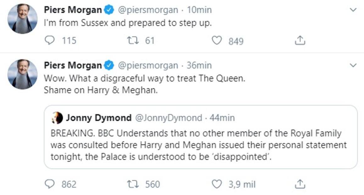 Piers Morgan: "Meghan Markle separó a Harry de William y ahora lo separó de la Familia Real" 