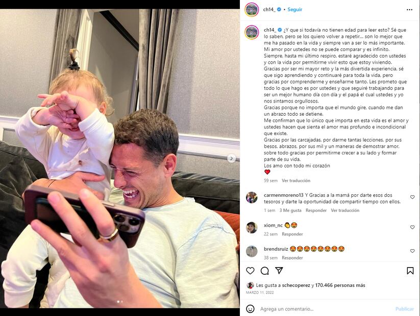 La sentida declaración de Javier 'Chicharito' Hernández sobre sus hijos con Sarah Kohan
