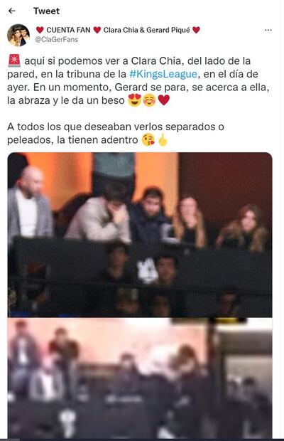 Gerard Piqué y Clara Chía sellan rumores de crisis con un besazo público