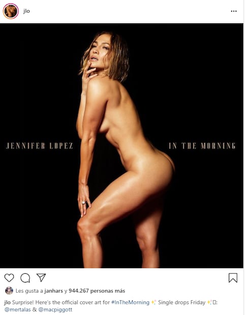 El desnudo de Jennifer Lopez para su nuevo material "In the morning"
