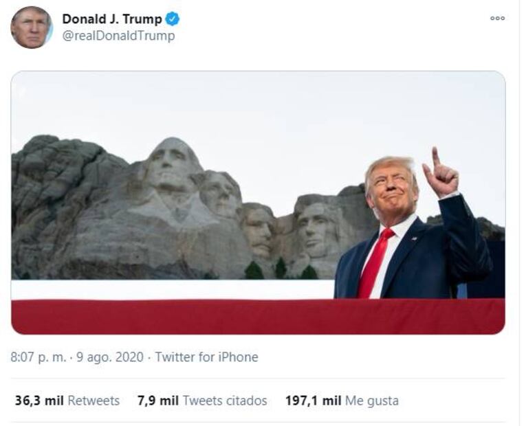 Ivanka Trump comparte extraña foto de Donald Trump en Monte Rushmore