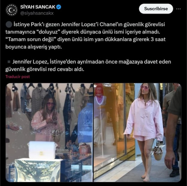 Jennifer Lopez en Estambul / Foto: Especial