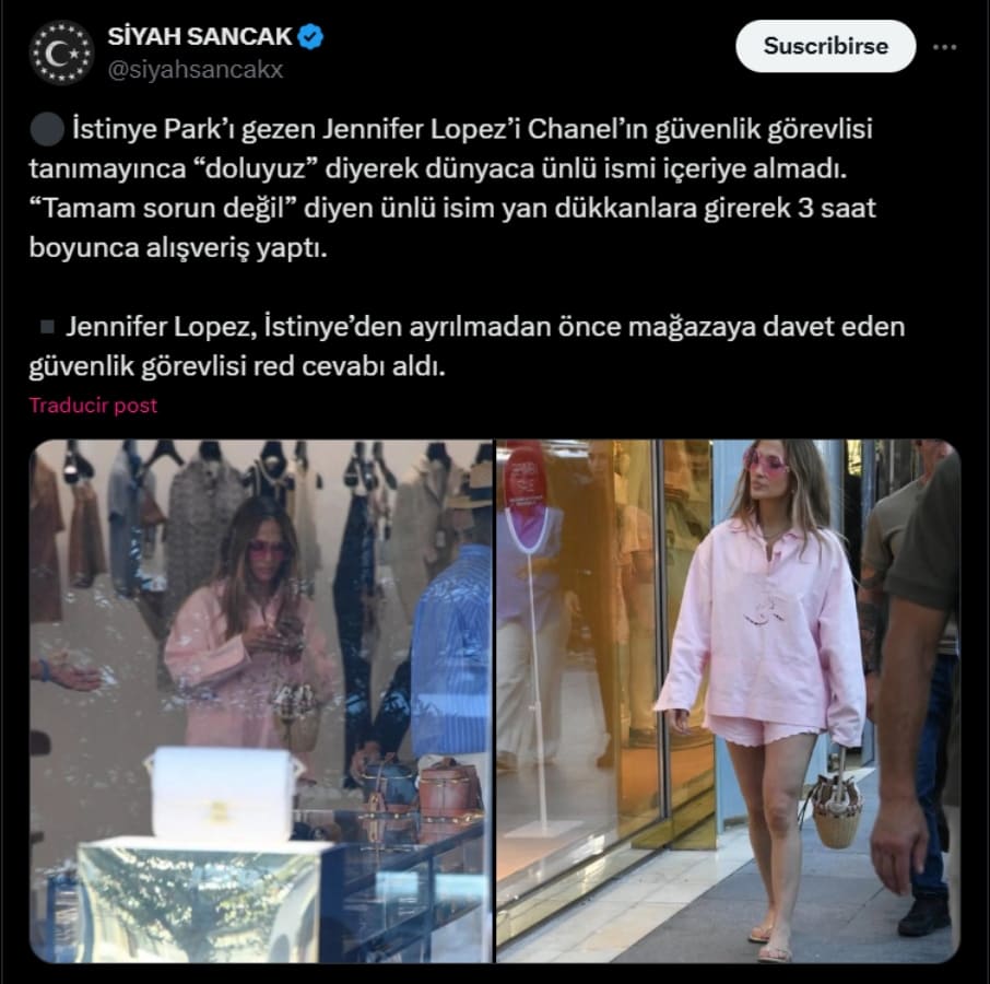 Jennifer Lopez en Estambul / Foto: Especial