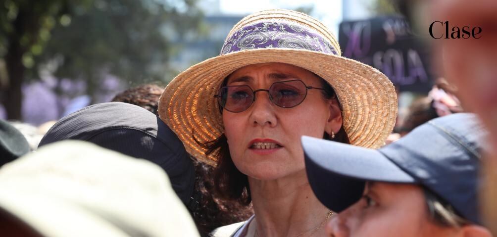 Mónica Garza en el Paro Nacional de Mujeres 