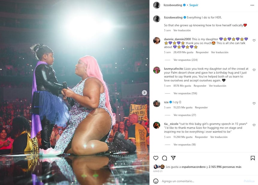 Lizzo en uno de sus conciertos / Instagram