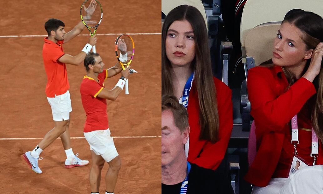 Leonor y Sofía de España asistieron al encuentro de Carlos Alcaraz y Rafael Nadal / Foto: AFP, EFE
