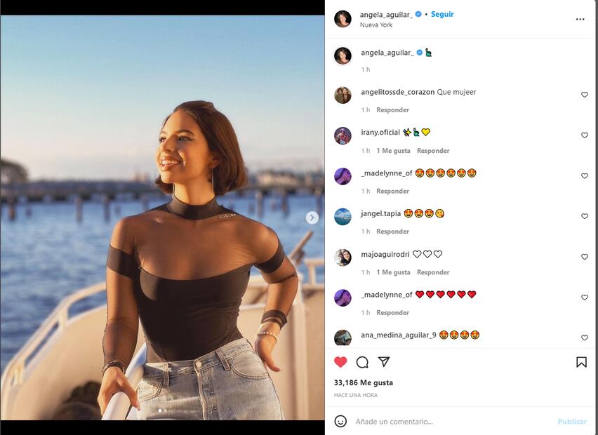 Ángela Aguilar seduce con blusa transparente de Mugler, la marca favorita de Dua Lipa