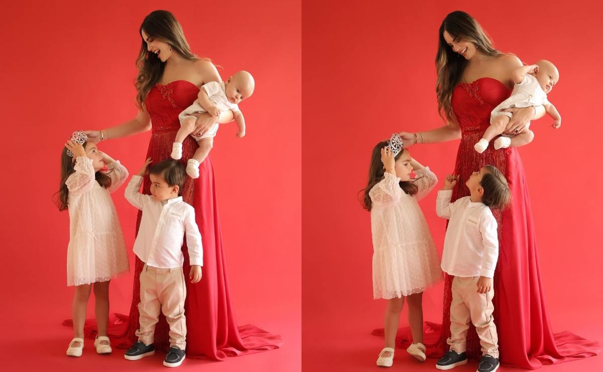 Ximena Navarrete y sus hijos Ximena, Juan Carlos y Santiago / Foto: Especial @ximenanr