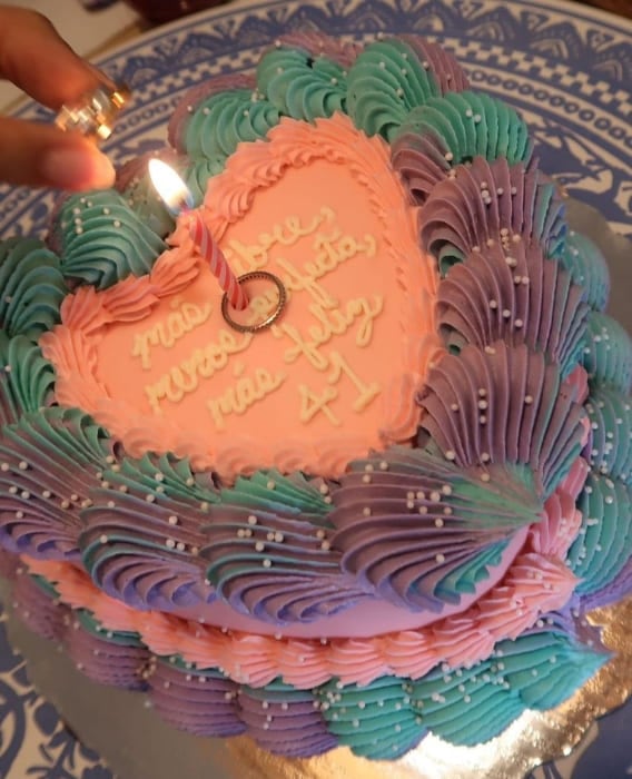 El pastel de cumpleaños de Marimar Vega / Foto: Instagram