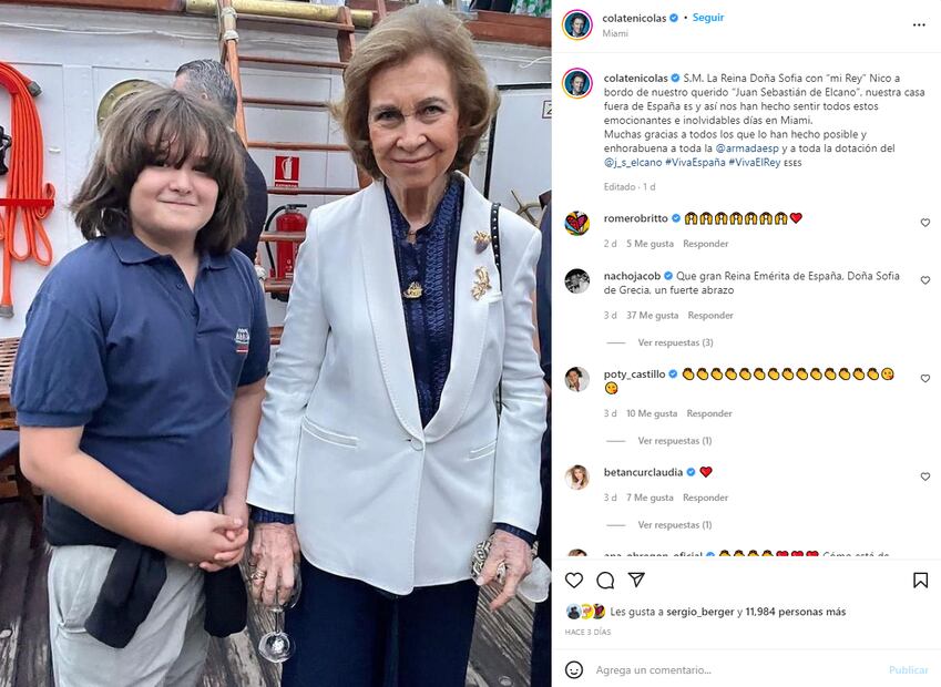 La reina Sofía de España da positivo a Covid tras viaje a Miami