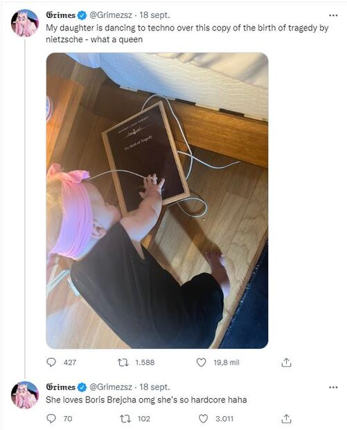 La rara transformación de Grimes luego de lucir la cara vendada