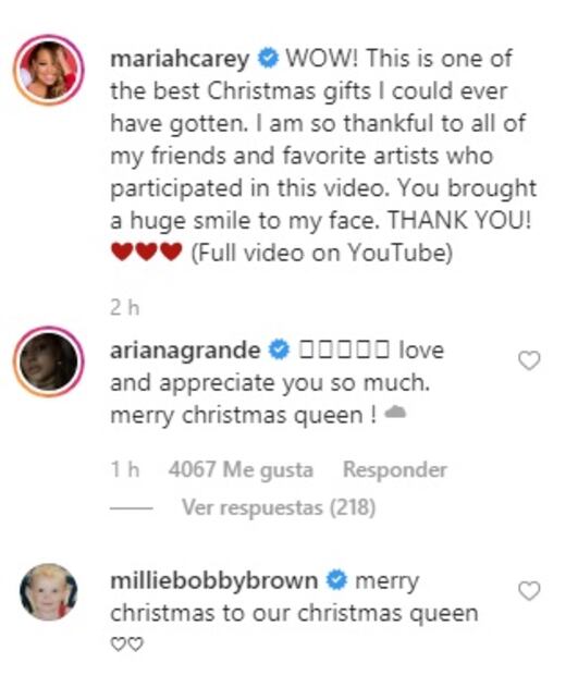 La cantante Mariah Carey celebra el 25 aniversario de "All I Want for Christmas is you" con más de 50 celebridades de lujo