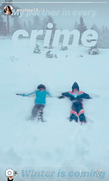 Paulina, Nicole y Alejandro Peña se divierten como niños en la nieve 