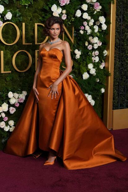 Zendaya en la alfombra roja de los Golden Globes 2025 / Foto: AP