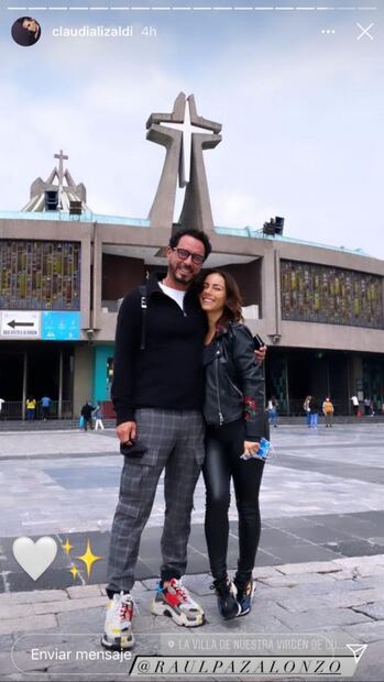 Claudia Lizaldi y Raúl Paz Alonzo visitan la Basílica de Guadalupe