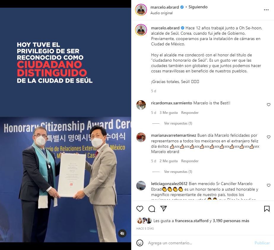 Marcelo Ebrard revela su canción preferida de BTS