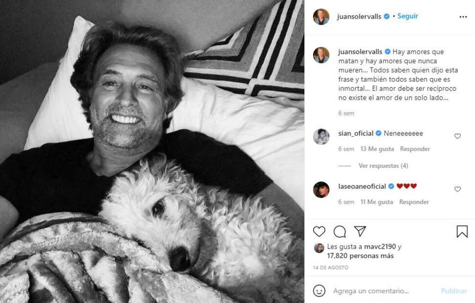 Juan Soler revela que tiene una relación con la que fue su primera novia
