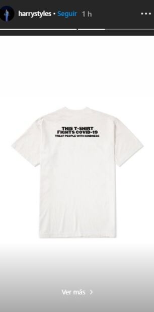 Harry Styles se alía con la OMS y la ONU para lanzar playera benéfica contra el coronavirus