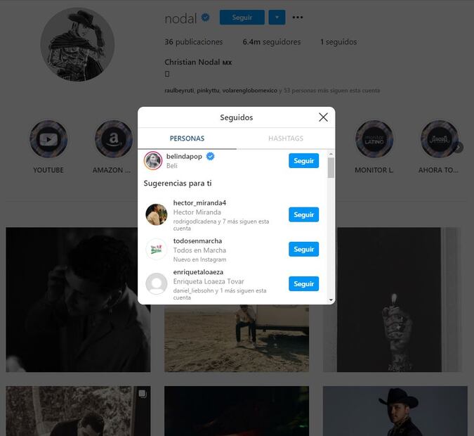 Christian Nodal: Esta es la única cuenta que sigue en Instagram
