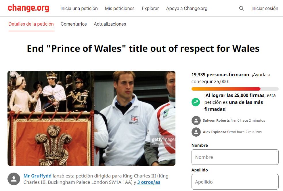 El título que Carlos III otorgó al príncipe William fue considerado un insulto