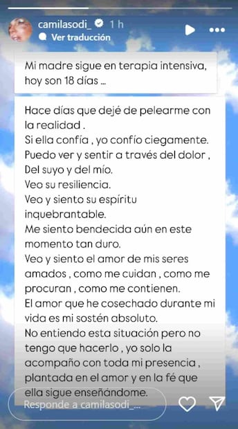 El conmovedor mensaje de Camila Sodi sobre la salud de Ernestina Sodi, su mamá / Foto: Instagram