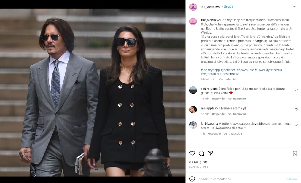 Johnny Depp estrena romance con una de las abogadas que lo defendió durante un juicio